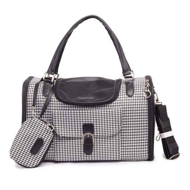 Brand Crocodile PU Leather Dog Carrier Bag with Purse Pink Black Pet Dog Carrier Case Portable Travel Dog Handbag Shoulder Tote