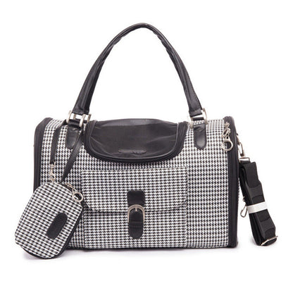 Brand Crocodile PU Leather Dog Carrier Bag with Purse Pink Black Pet Dog Carrier Case Portable Travel Dog Handbag Shoulder Tote