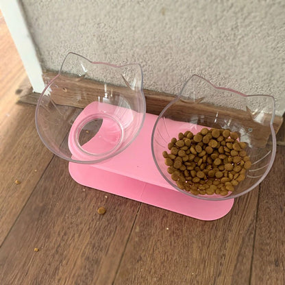 Non-Slip Double Pet Bowl | Glass Pet Bowl | The Pets Beat